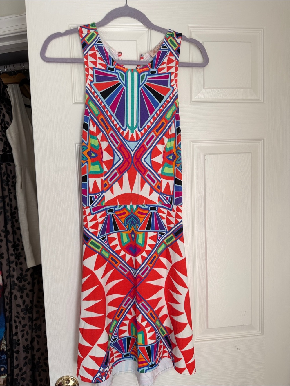 Mara Hoffman Multicolor Geometric Maxi Dress in Red and Blue